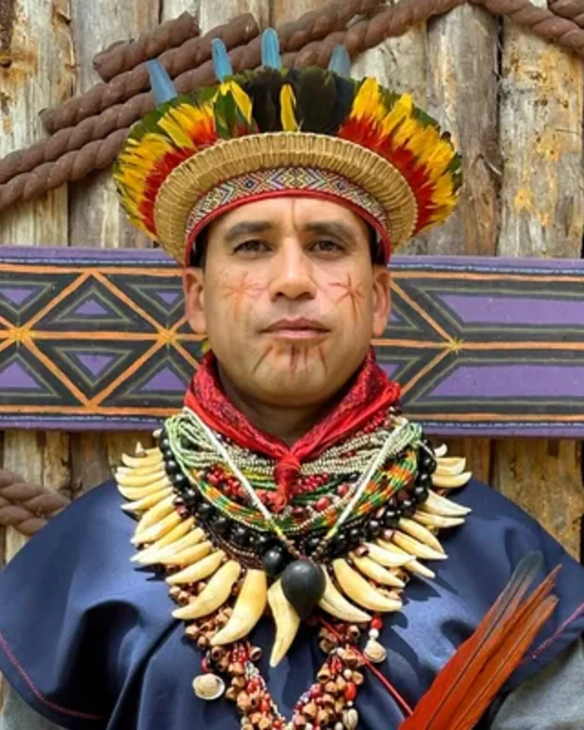 Taita Diego Marmolejo in ceremonial regalia